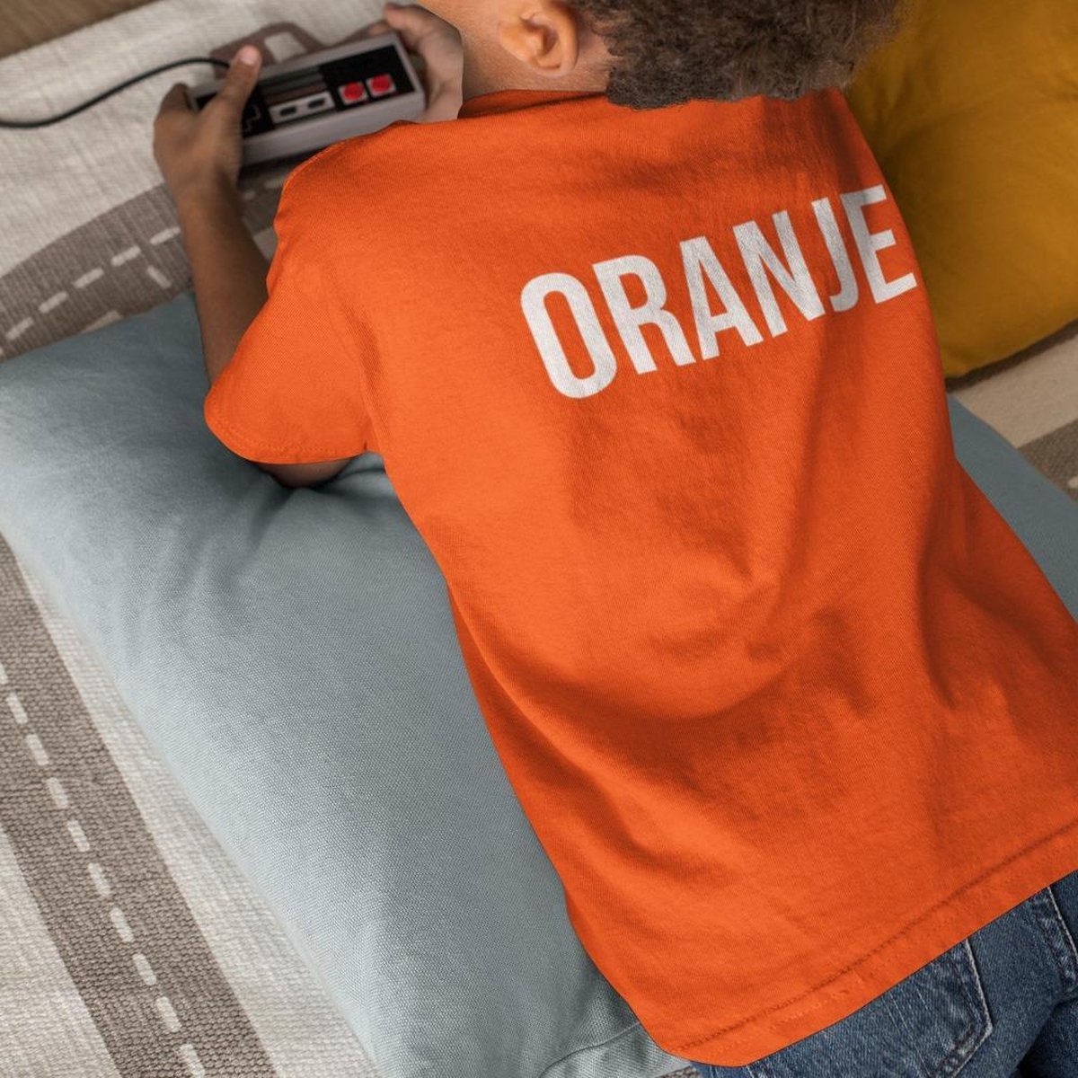 Oranje EK WK Koningsdag T-shirt Kind met tekst Oranje Back (7-8 jaar - MAAT 122/128) | Oranje Kleding Kinderen